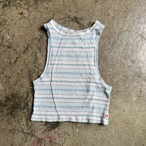 BDG urban outfitters purple and green stripped cropped tank top